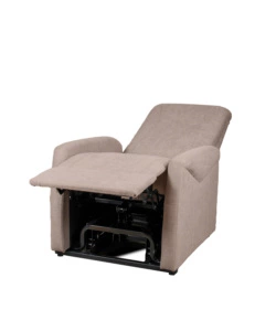 Poltrona massaggiante "siena" tessuto crema con recliner elettrico, 75x93x105 cm